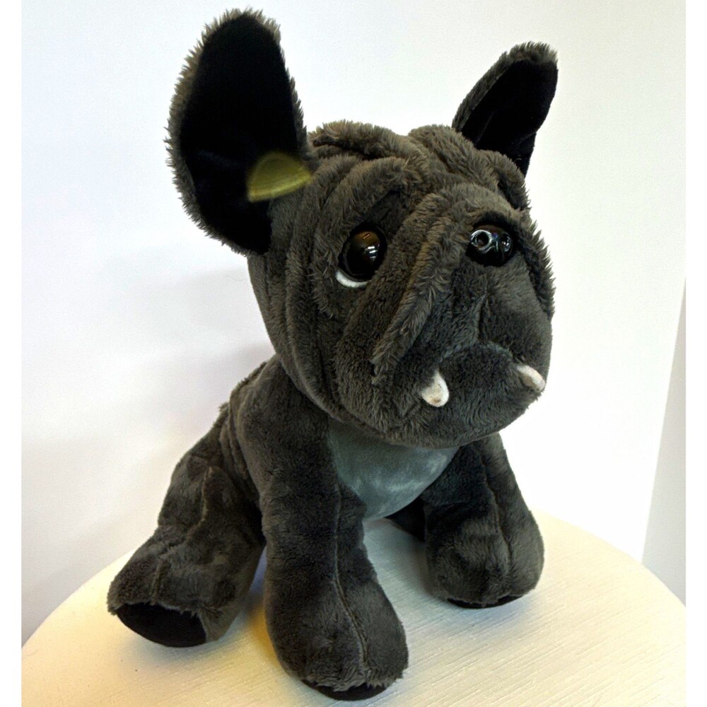 Build-a-Bear Gray/Black French Bulldog Dog Plush Medium (14-24 in) Washable 2015